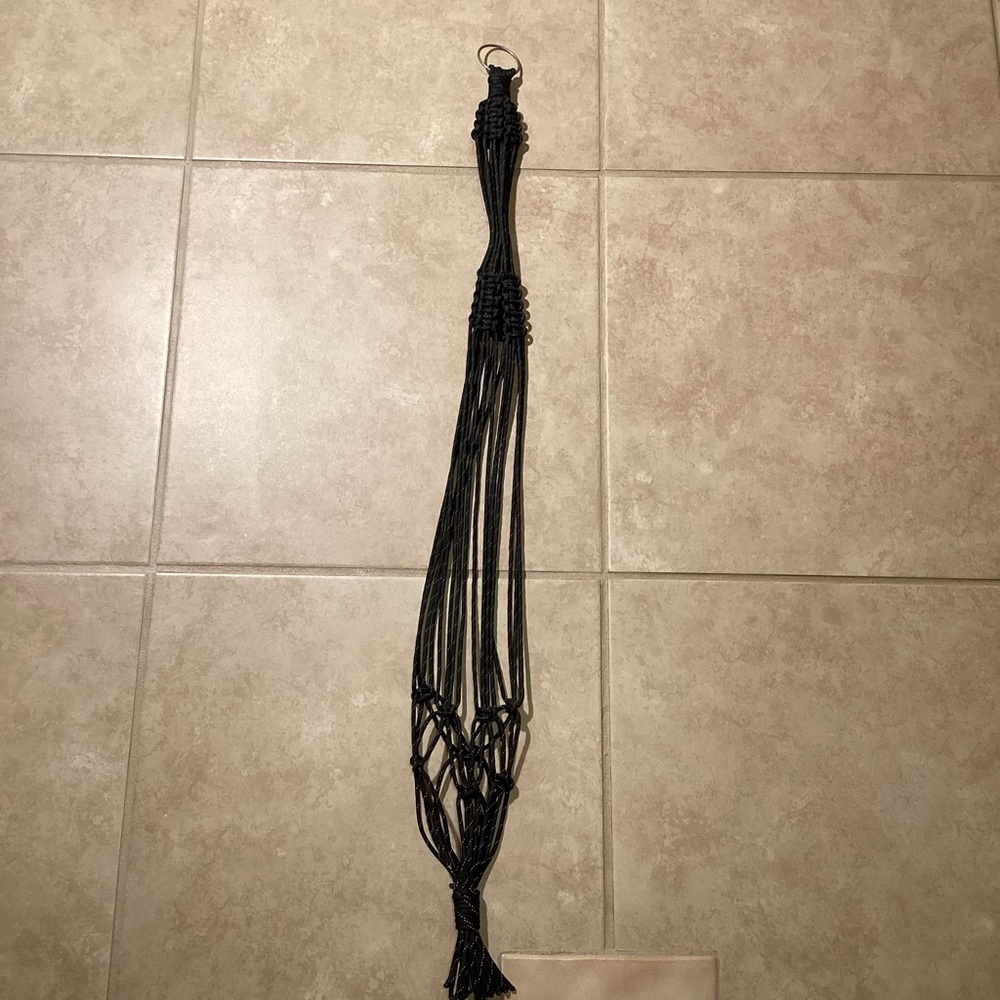 Black Parachute Cord Macrame Plant Hanger